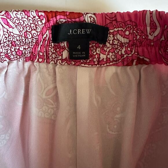 J. CREW Relaxed Pant Vintage Paisley Pink Rust Women’s size 4 - Picture 6 of 11